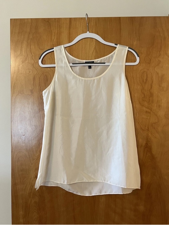 Talbots Tops - Talbots Sleeveless Top Tank Shirt Cream 100% Silk Women’s Size Petite 8P